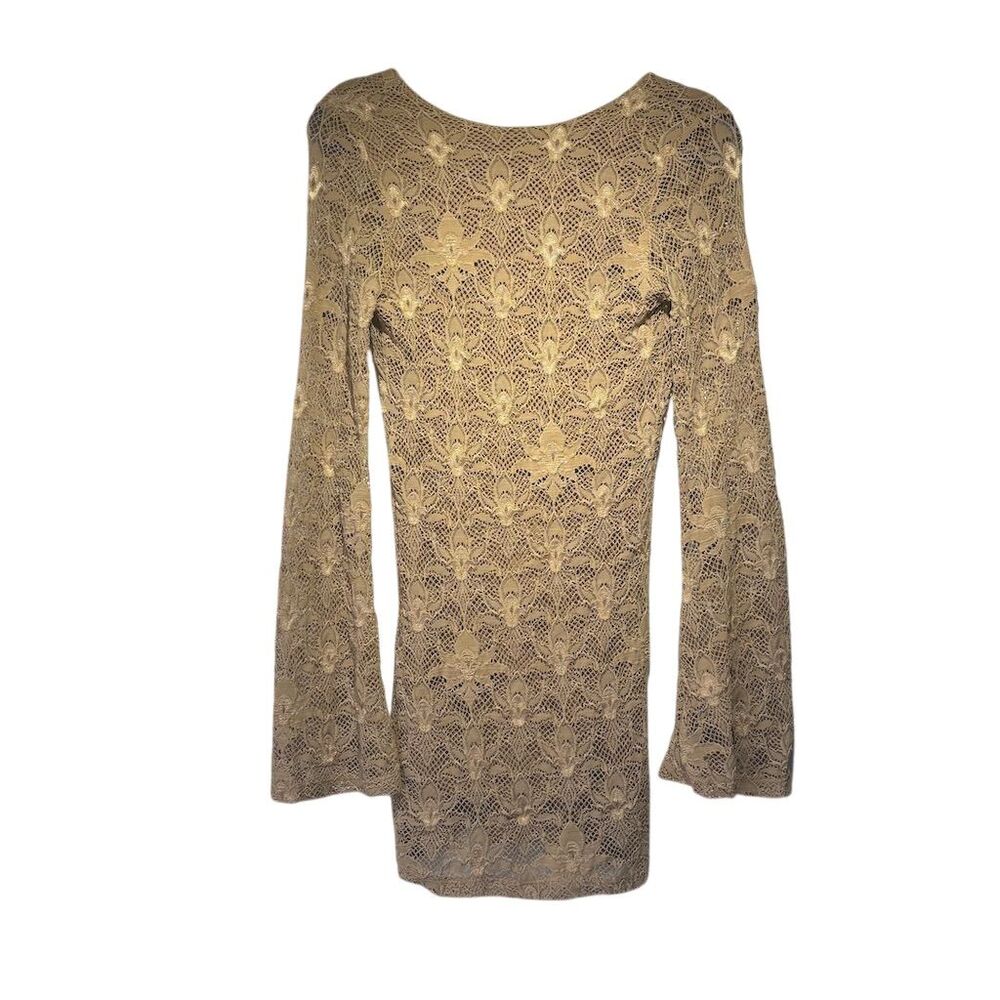 Nightcap Women's Lace Mini Dress Size 2 Beige Party Cocktail